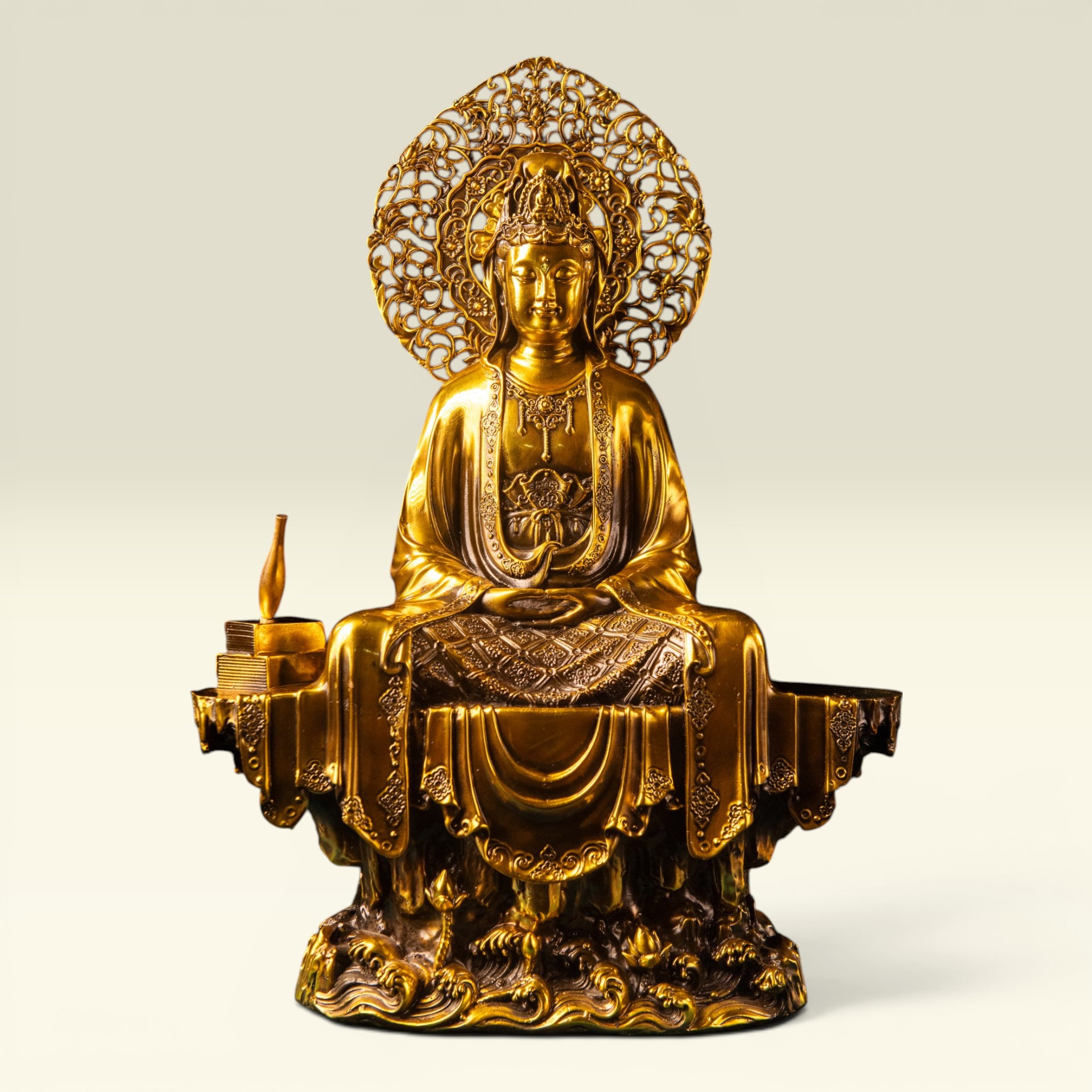 Tôn Tượng Quán Âm Bồ Tát Tự Tại Đồng 45cm