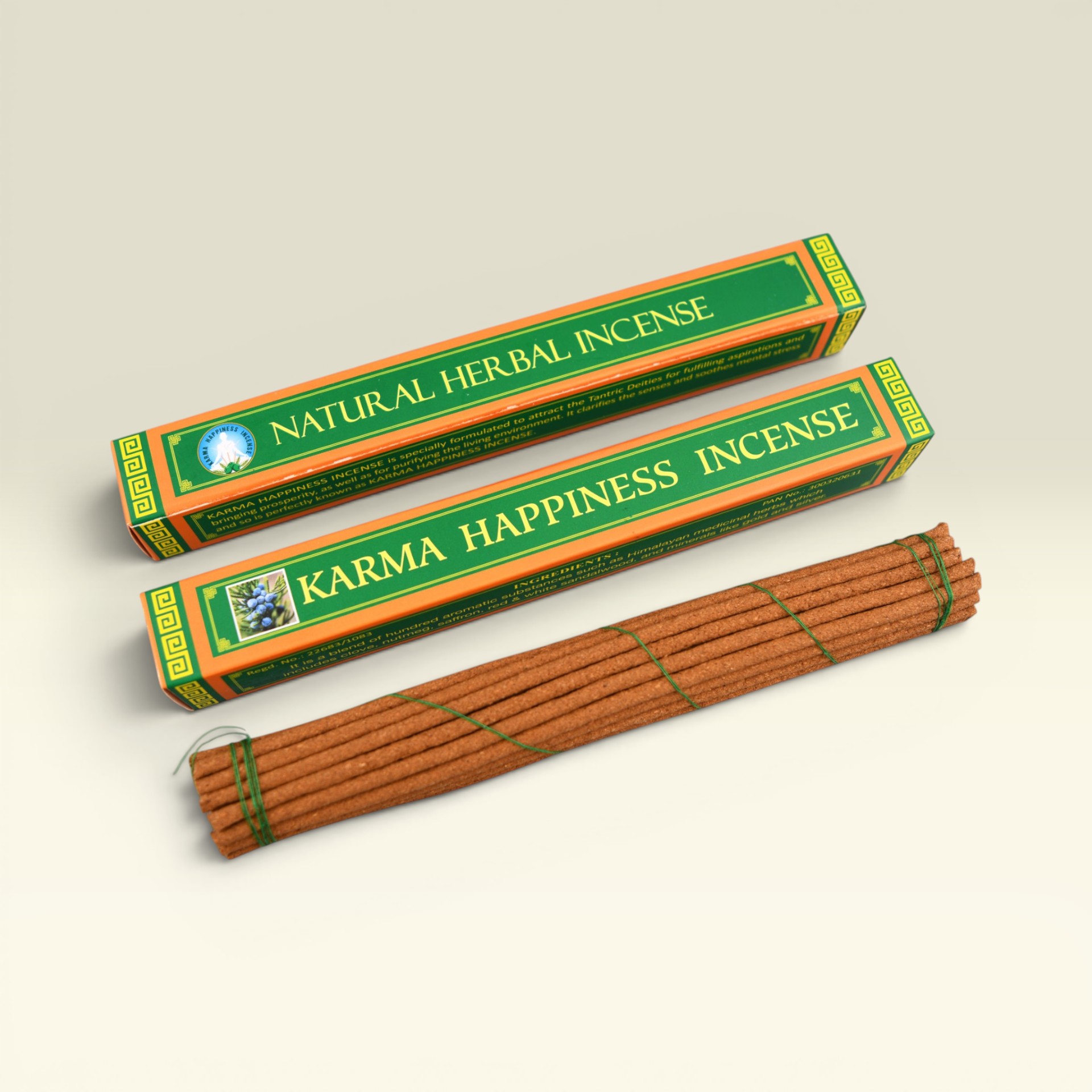Nhang Thảo Dược Karma Happiness Incense – Hộp 30 Que Thảo Mộc Himalaya