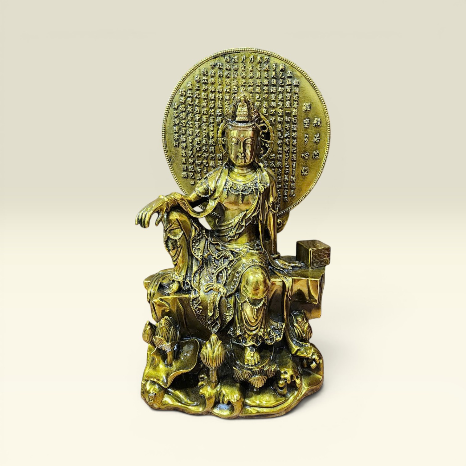 Quan Âm Tự Tại Bài Kinh 30cm Bằng Đồng - Vạn Kim Đại Cát