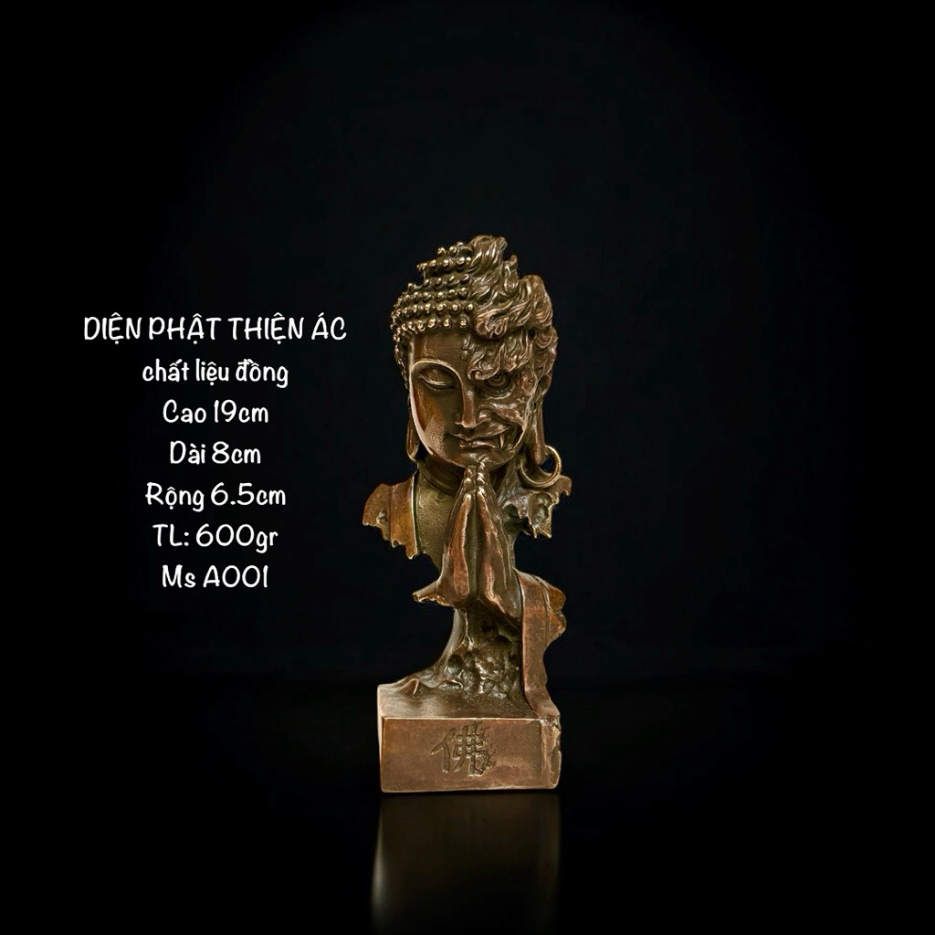 Tượng Phật Diện Phật Thiện Ác- Tượng Đồng Phong Thuỷ Thờ Cúng - Vạn Kim Đại Cát