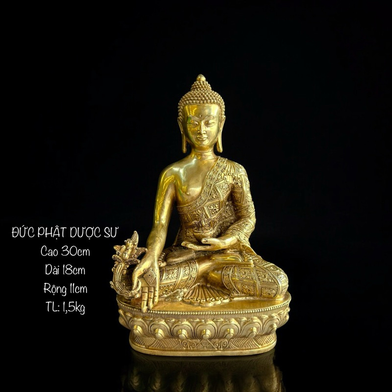 Tượng Phật Phật Dược Sư- Tượng Phật Mật Tông- Tượng Phật Mật Tông Ds30cm Đồng Cao Cấp - Vạn Kim Đại Cát