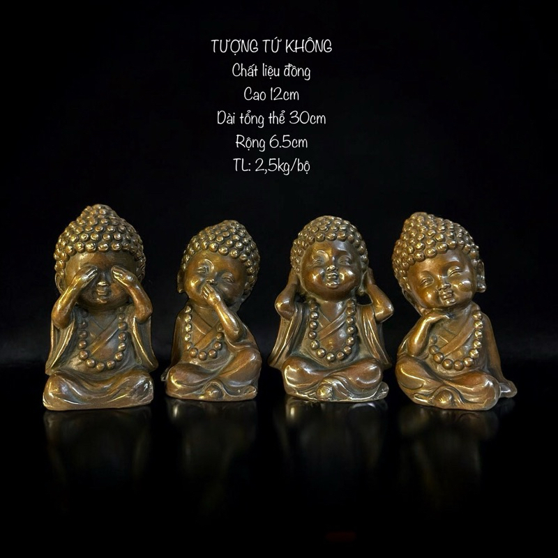 Tượng Phật Tứ Không- Đồ Đồng Phong Thuỷ Thờ Cúng - Vạn Kim Đại Cát