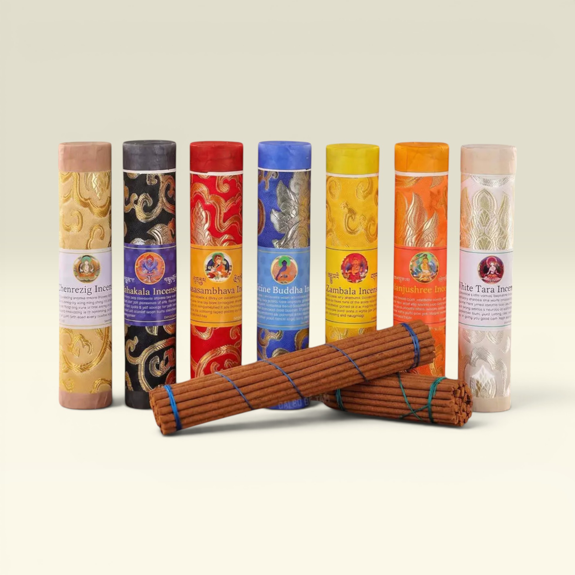 Nhang Bổn Tôn Tây Tạng Handmade Ống Gấm Cao Cấp