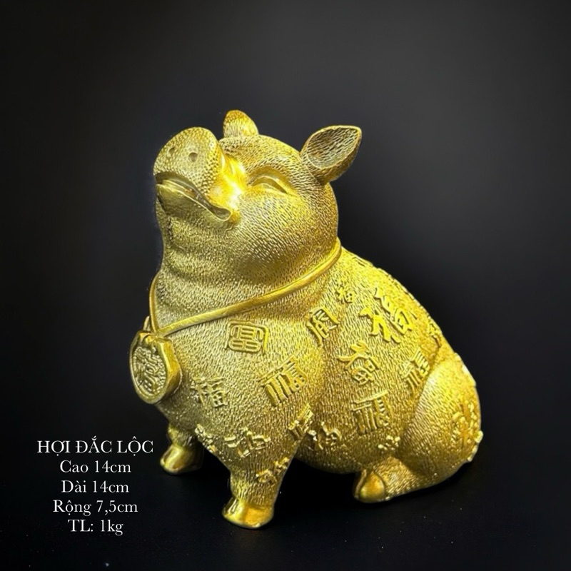 Hợi Đắc Lộc- Tượng Heo Bằng Đồng- Phong Thuỷ Thờ Cúng - Vạn Kim Đại Cát