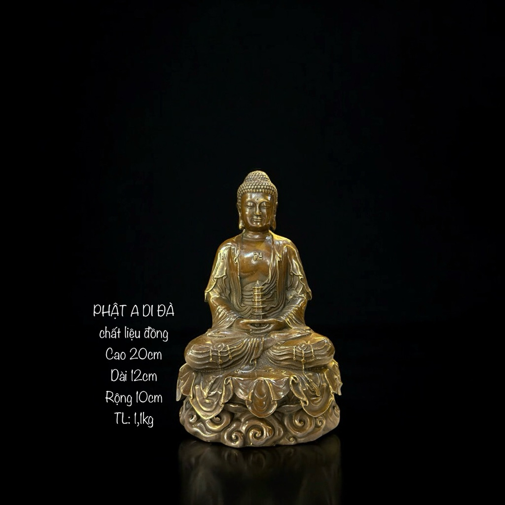 Tượng Phật Phật A Di Đà- Tượng Đồng Thờ Cúng - Vạn Kim Đại Cát