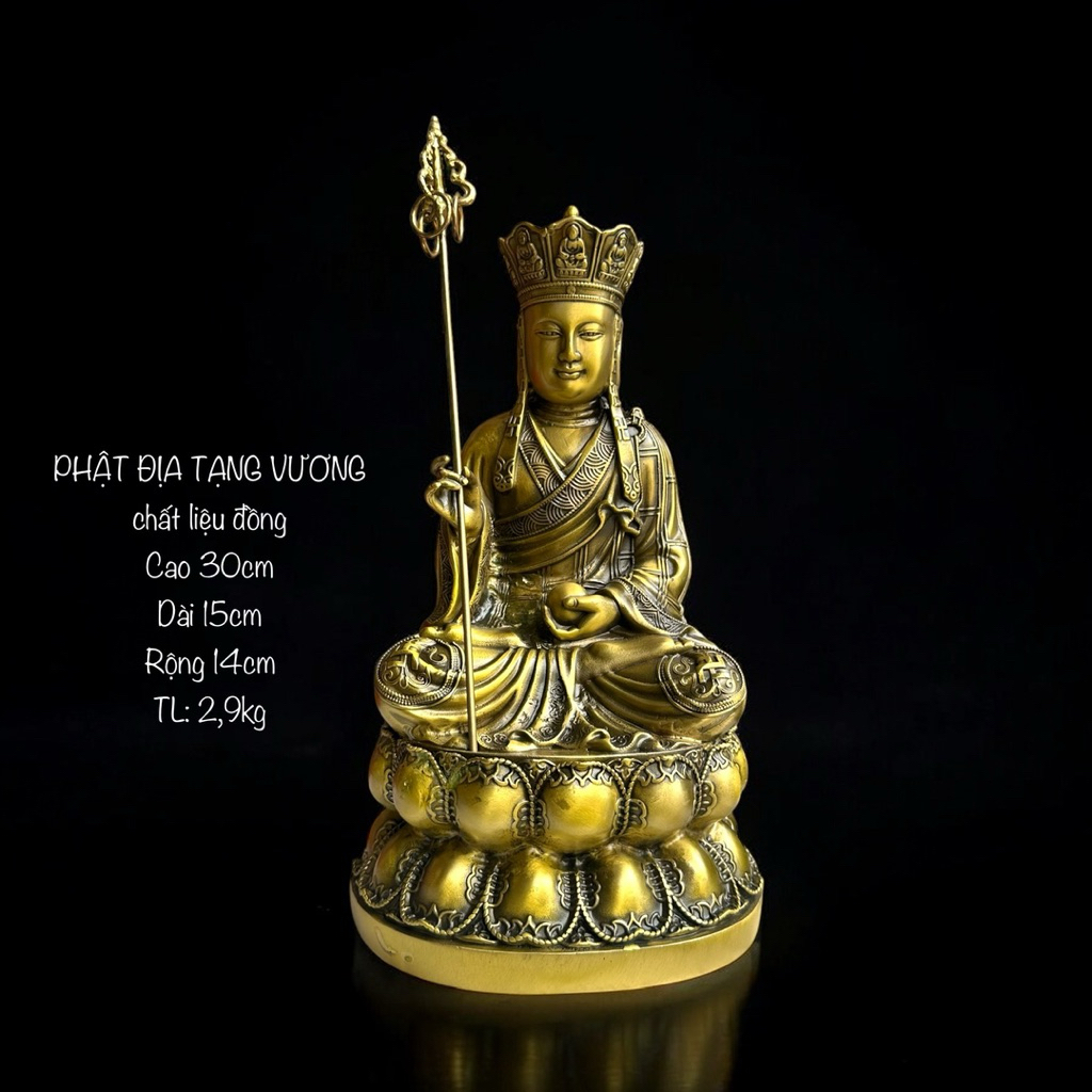 Tượng Bồ Tát Phật Địa Tạng Vương Bồ Tát- Tượng Đồng Thờ Cúng - Vạn Kim Đại Cát