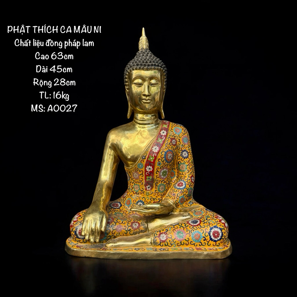 Tượng Phật Phật Bổn Sư Thích Ca - Tượng Đồng Pháp Lam Tượng Phật Thờ Cúng - Vạn Kim Đại Cát
