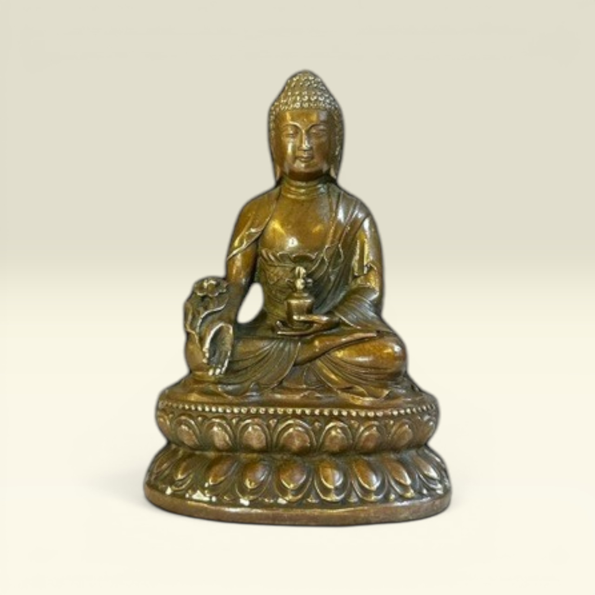 Tượng Phật Phật Dược Sư 15cm- Tượng Đồng Thờ Cúng - Vạn Kim Đại Cát