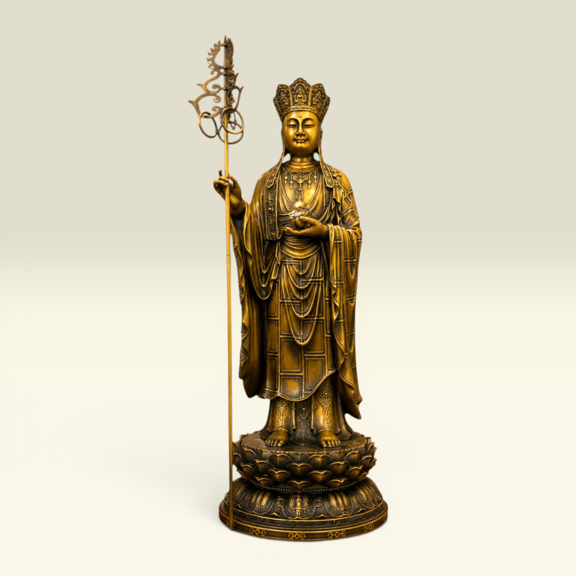 Địa Tạng Đứng 48cm Bằng Đồng - Vạn Kim Đại Cát