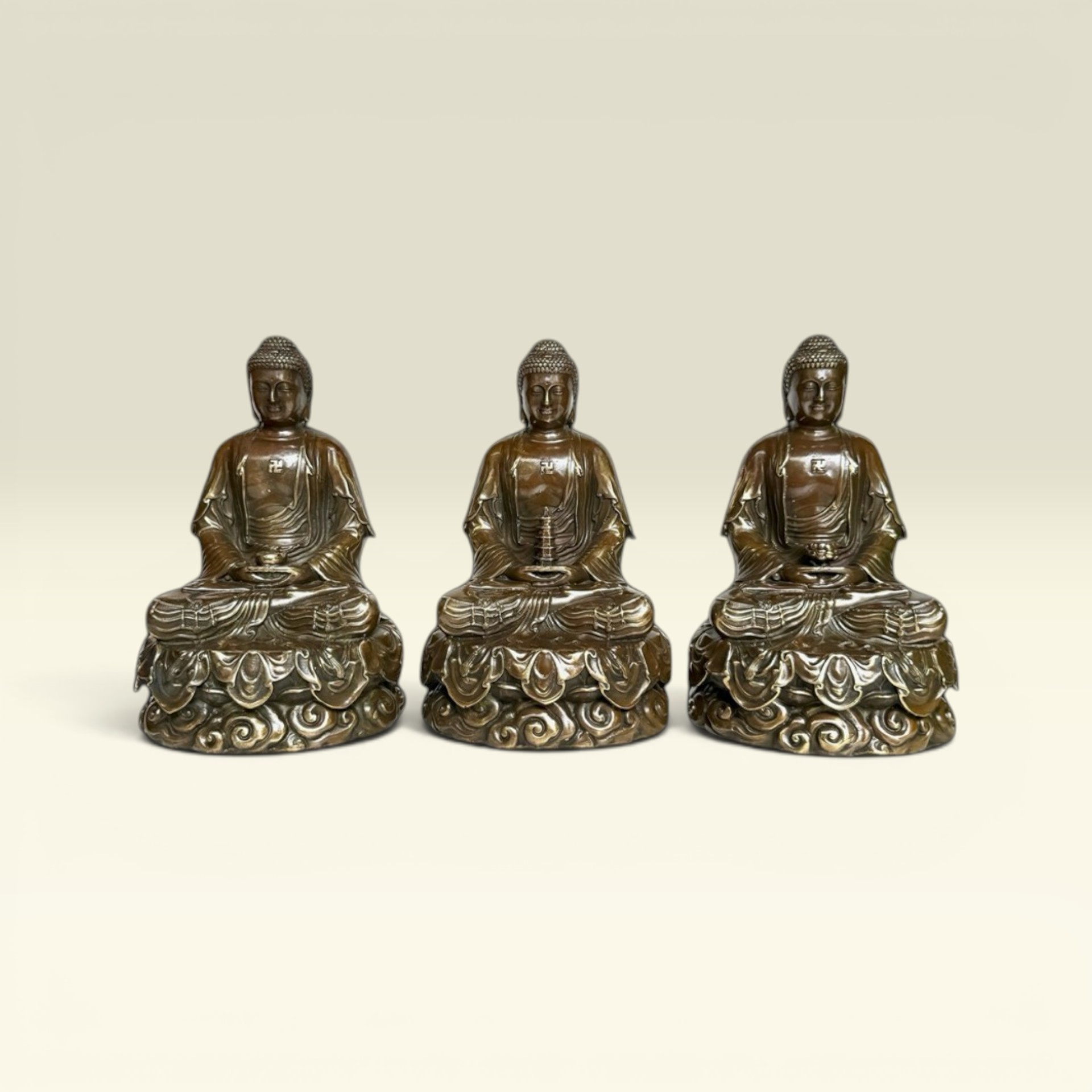 Tượng Phật Tam Thế Phật A Di Đà- Tượng Đồng Thờ Cúng - Vạn Kim Đại Cát