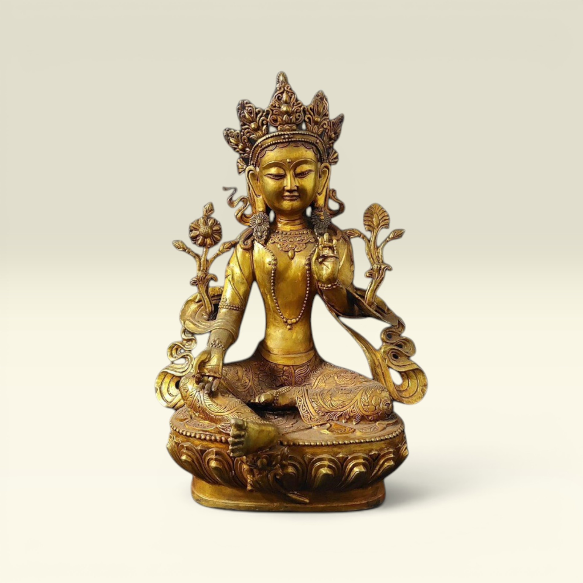 Tượng Phật Mật Tông- Đức Phật TARA Lục Độ Mẫu- Tượng Phật Bằng Đồng - Vạn Kim Đại Cát