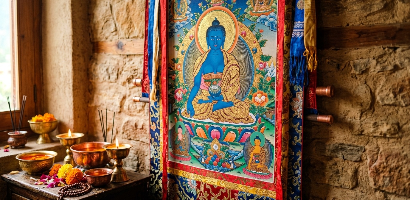 Ý Nghĩa Tâm Linh Của Tranh Thangka Tây Tạng & Cách Treo Tranh Mang Lại Bình An