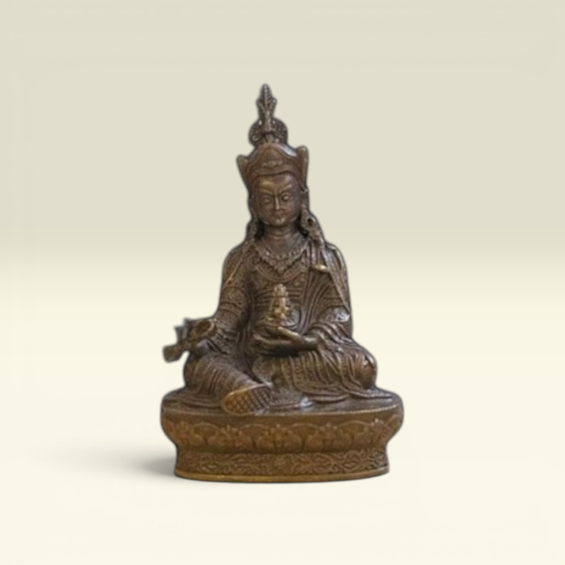 Tượng Phật Đức Liên Hoa Sinh- Tượng Phật Mật Tông Kim Cang Thừa- Tôn Trí Xe Ô Tô- Đồ Đồng Thờ Cúng - Vạn Kim Đại Cát
