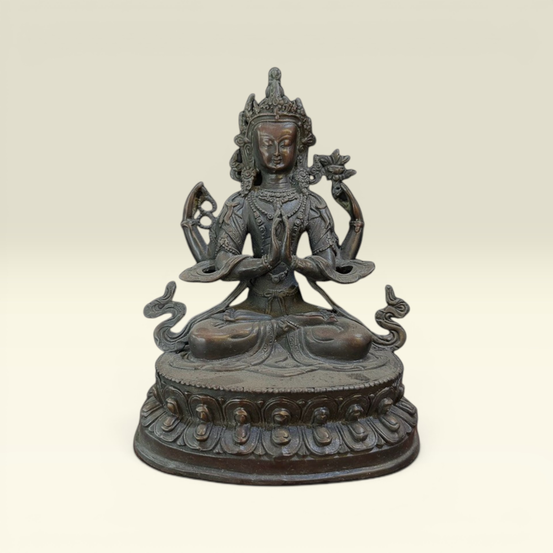 Tượng Phật Quan Âm Tứ Thủ Bằng Đồng, Phật Mật Tông Kim Cang Thừa - Vạn Kim Đại Cát