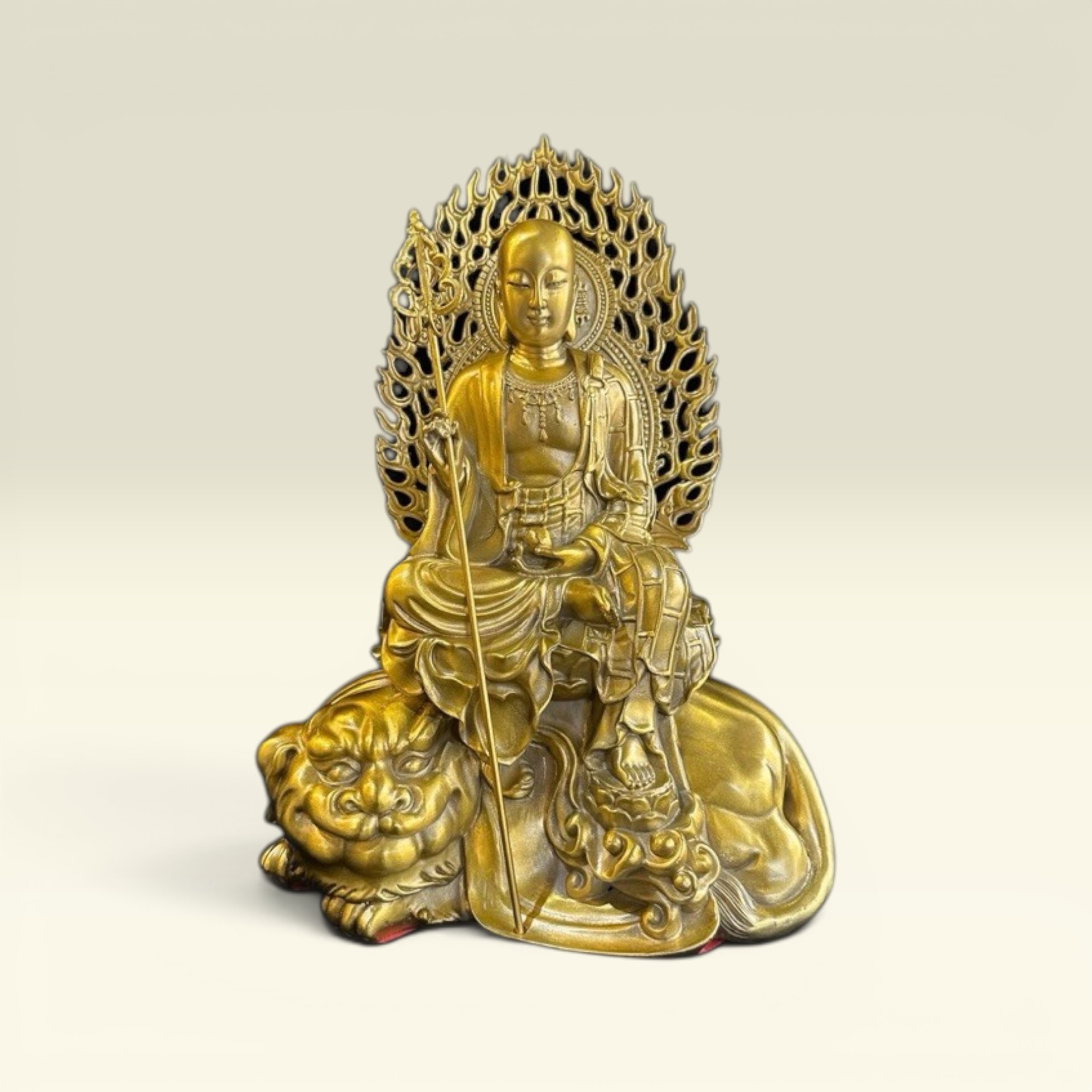 Tượng Bồ Tát Địa Tạng Vương Bồ Tát - Tượng Phật Địa Tạng Vương Ngồi Đề Thính- Tượng Phật Thờ Cúng Đồng Cao Cấp - Vạn Kim Đại Cát