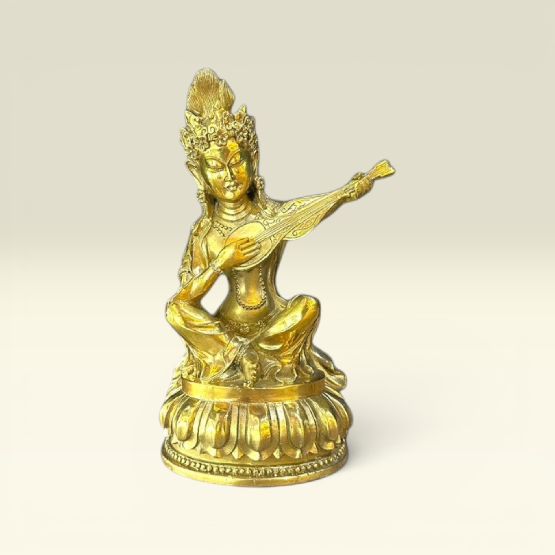 Tượng Bồ Tát Diệu Âm Thiên Nữ, Phật Mật Kim Cang Thừa- Tượng Đồng Thò Cúng - Vạn Kim Đại Cát