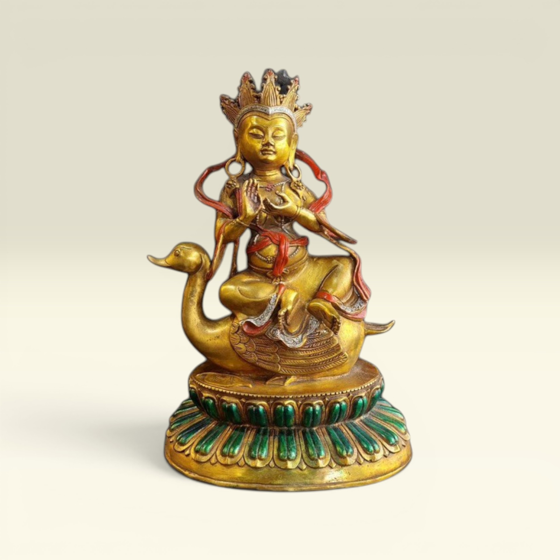 Tượng Bồ Tát Phật TARA Cưỡi Ngỗng, Tượng Đồng Phật Mật Tông, Kim Cang Thừa - Vạn Kim Đại Cát