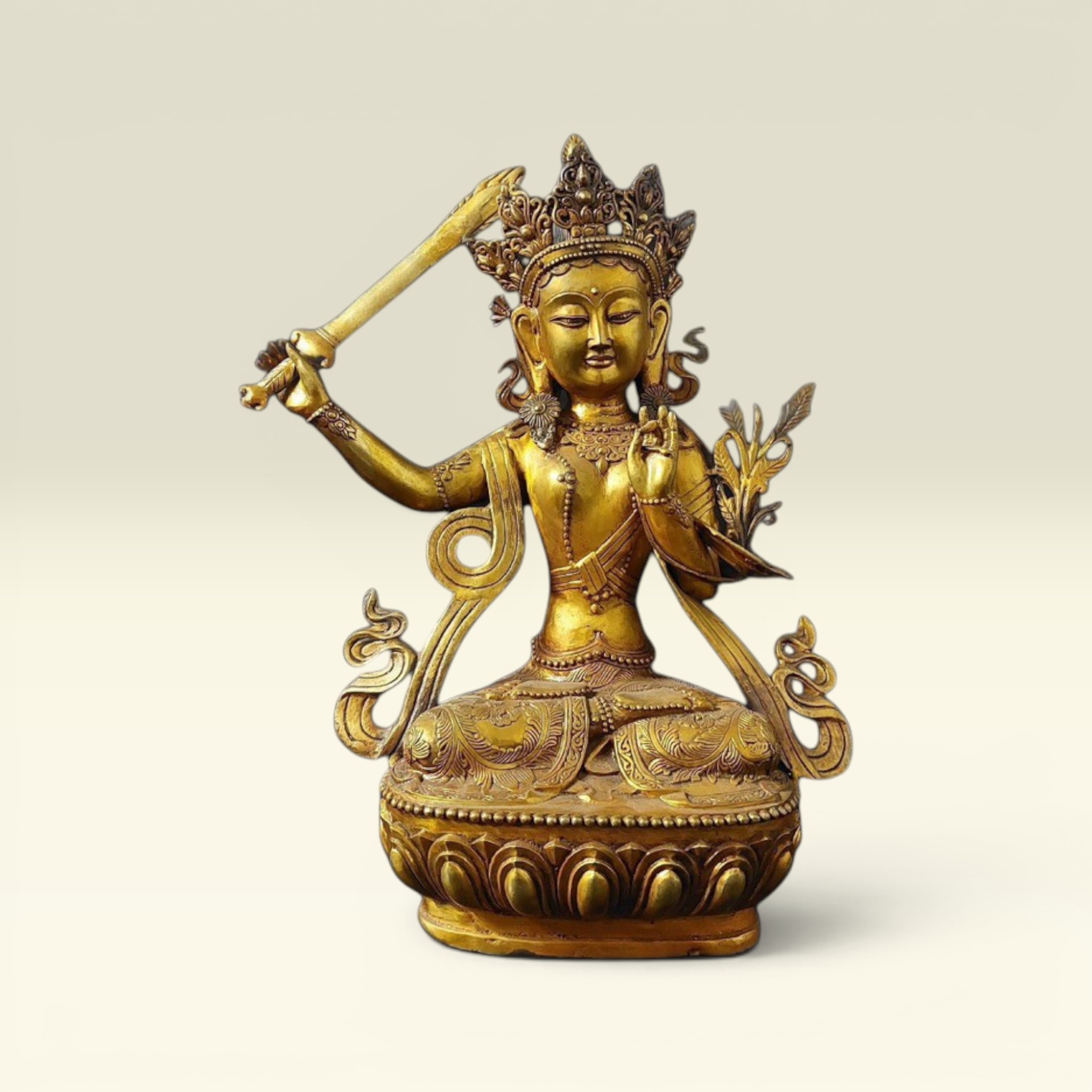 Tượng Phật Mật Tông- Đức Phật Văn Thù Sư Lợi- Tượng Phật Bằng Đồng - Vạn Kim Đại Cát