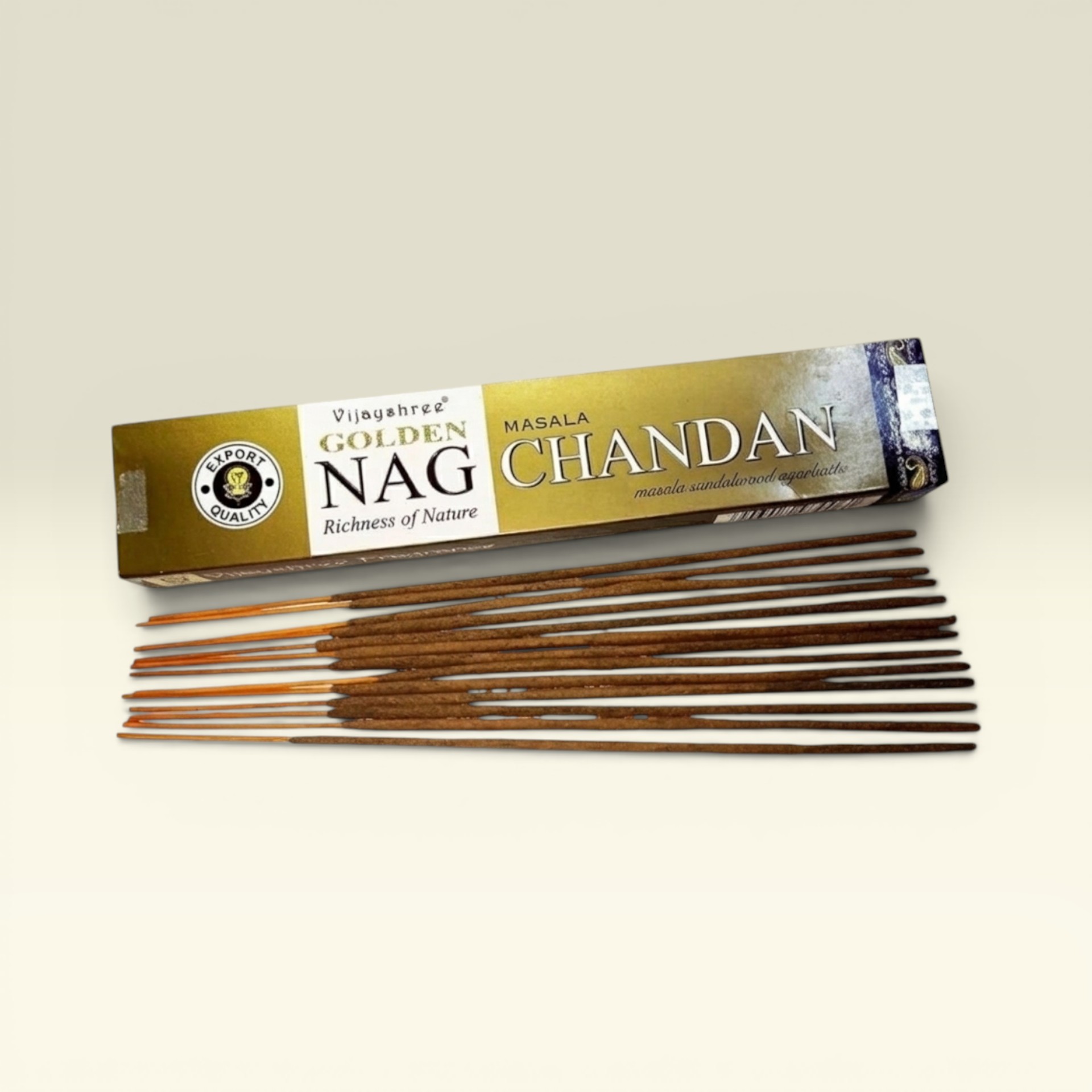 Nhang Cây Tinh Dầu Gỗ Chiên Đàn Ấn Độ Golden Nag Chandan - Thanh Tẩy Không Khí | Vạn Kim Đại Cát