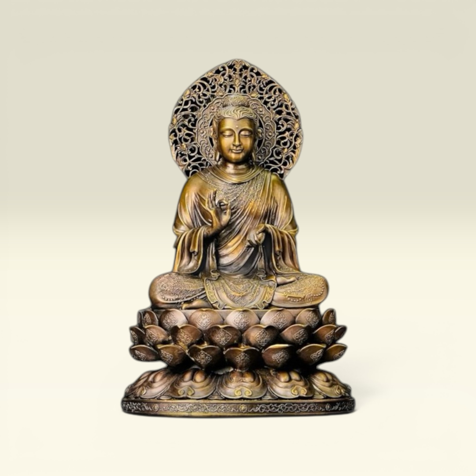 Tượng Phật Tôn Tượng Đức Phật Tổ Bổn Sư Thích Ca Mâu Ni Chuyển Pháp Luân - Tượng Đồng Thờ Cúng - Vạn Kim Đại Cát