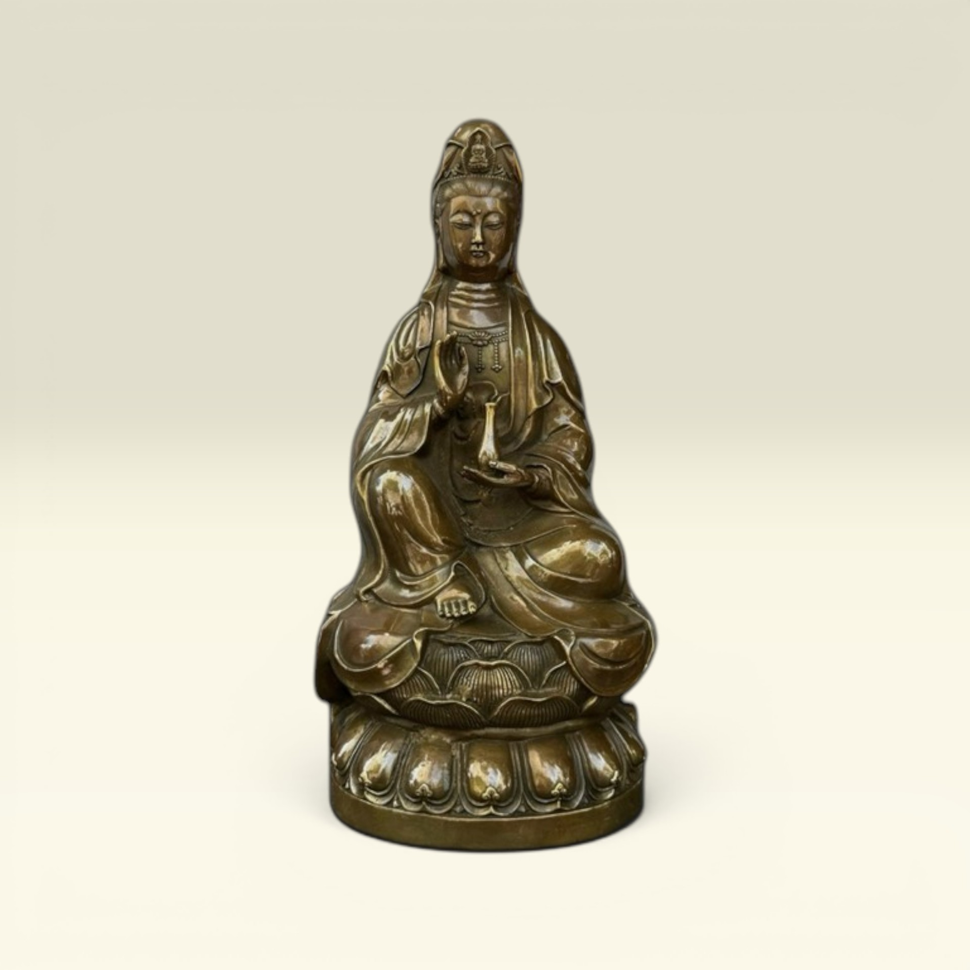 Tượng Bồ Tát Phật Quan Thế Ân Bồ Tát- Quan Âm Tự Tại- Tượng Đồng Thờ Cúng - Vạn Kim Đại Cát