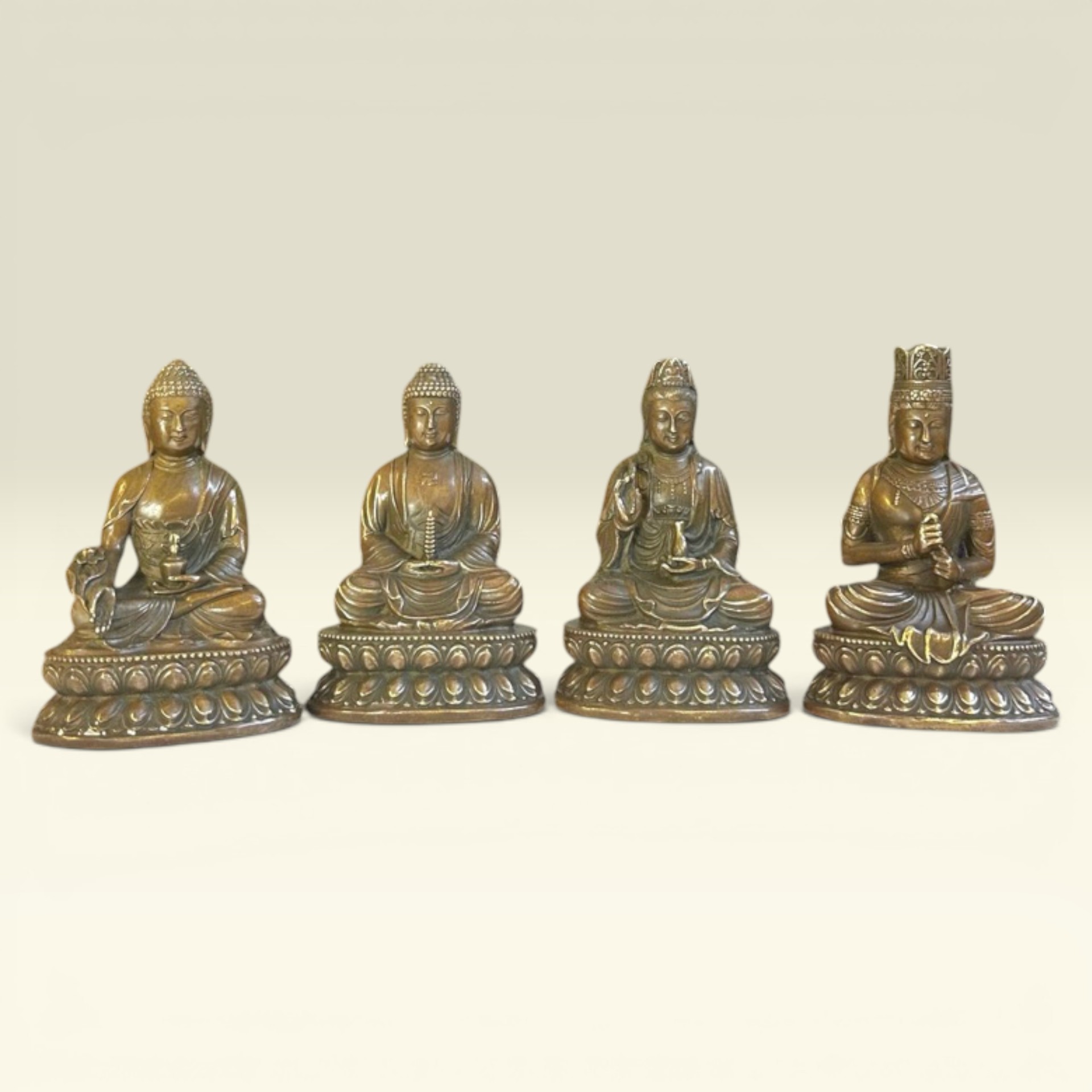 Tượng Bồ Tát Tam Thế Phật- Phật Tỳ Lô- Phật Quan Âm- Dược Sư- Phật A Di Đà- Tượng Phật Thờ Cúng Đồng Cao Cấp - Vạn Kim Đại Cát