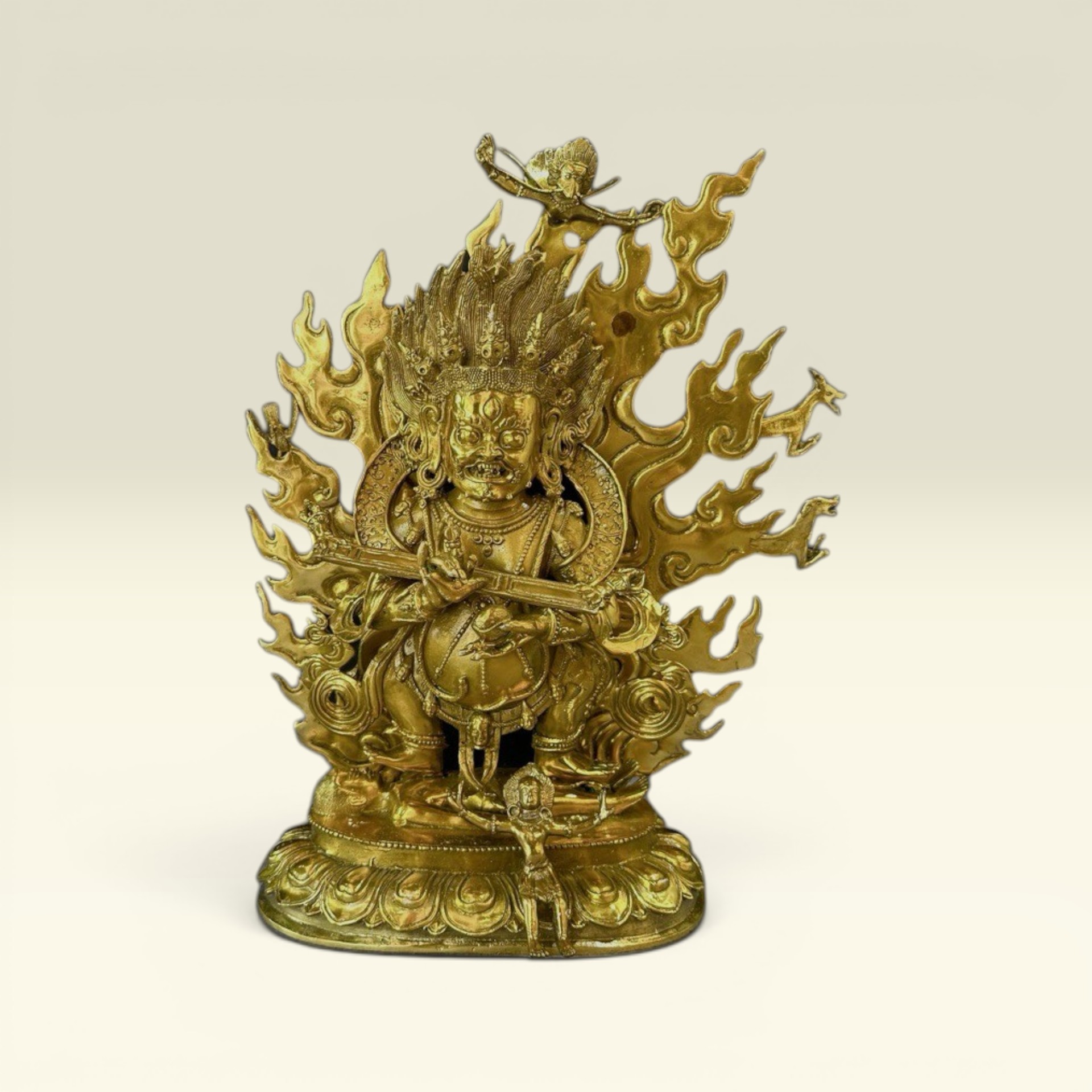 Tượng Hộ Pháp Đại Hộ Pháp MAHAKALA Bằng Đồng Cao 42cm, Tượng Mật Tông, Tượng Nepal, Kim Cang Thừa - Vạn Kim Đại Cát