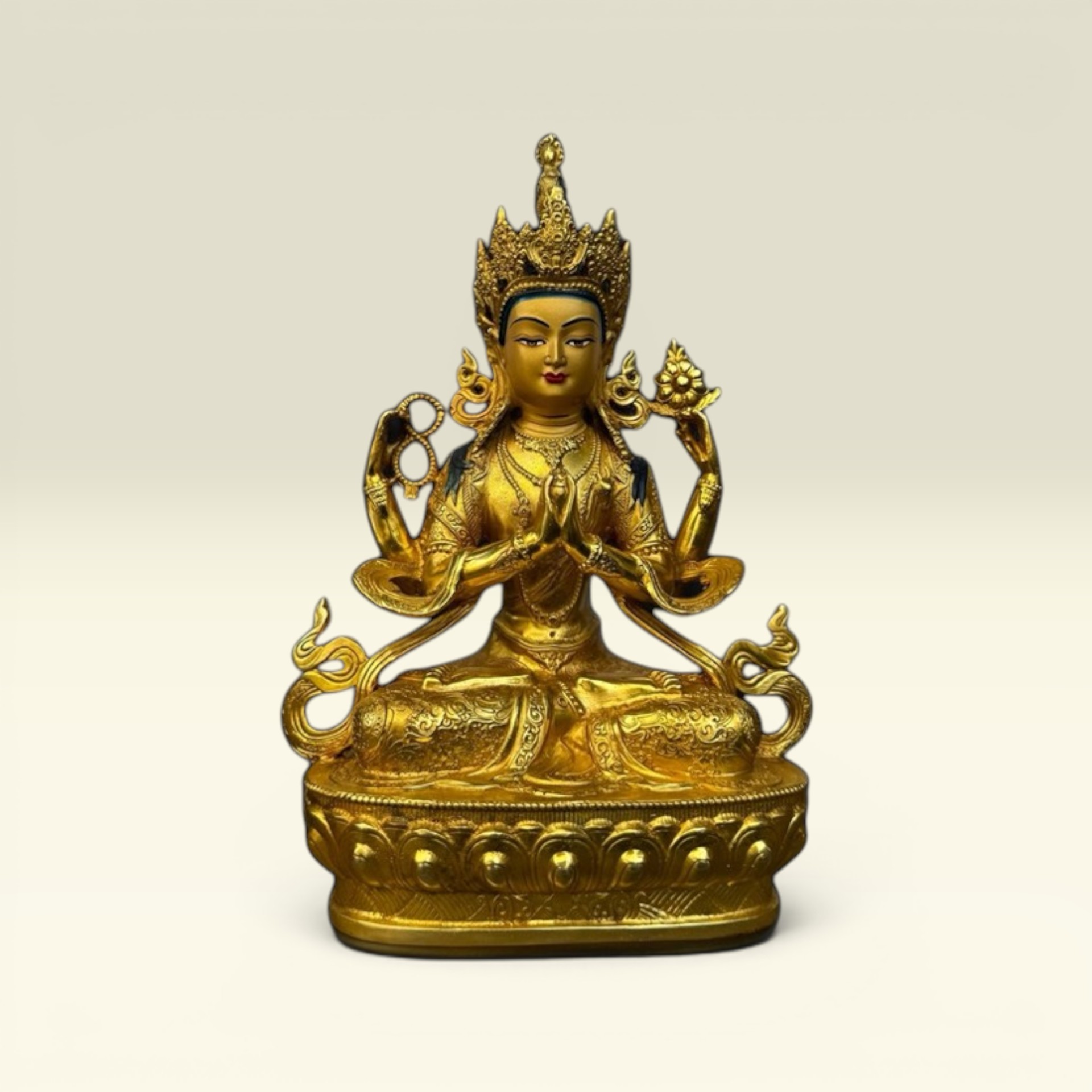 Tượng Bồ Tát Phật Quan Âm Tứ Thủ- Tượng Phật Mật Tông - Tượng Đồng Thờ Cúng - Vạn Kim Đại Cát
