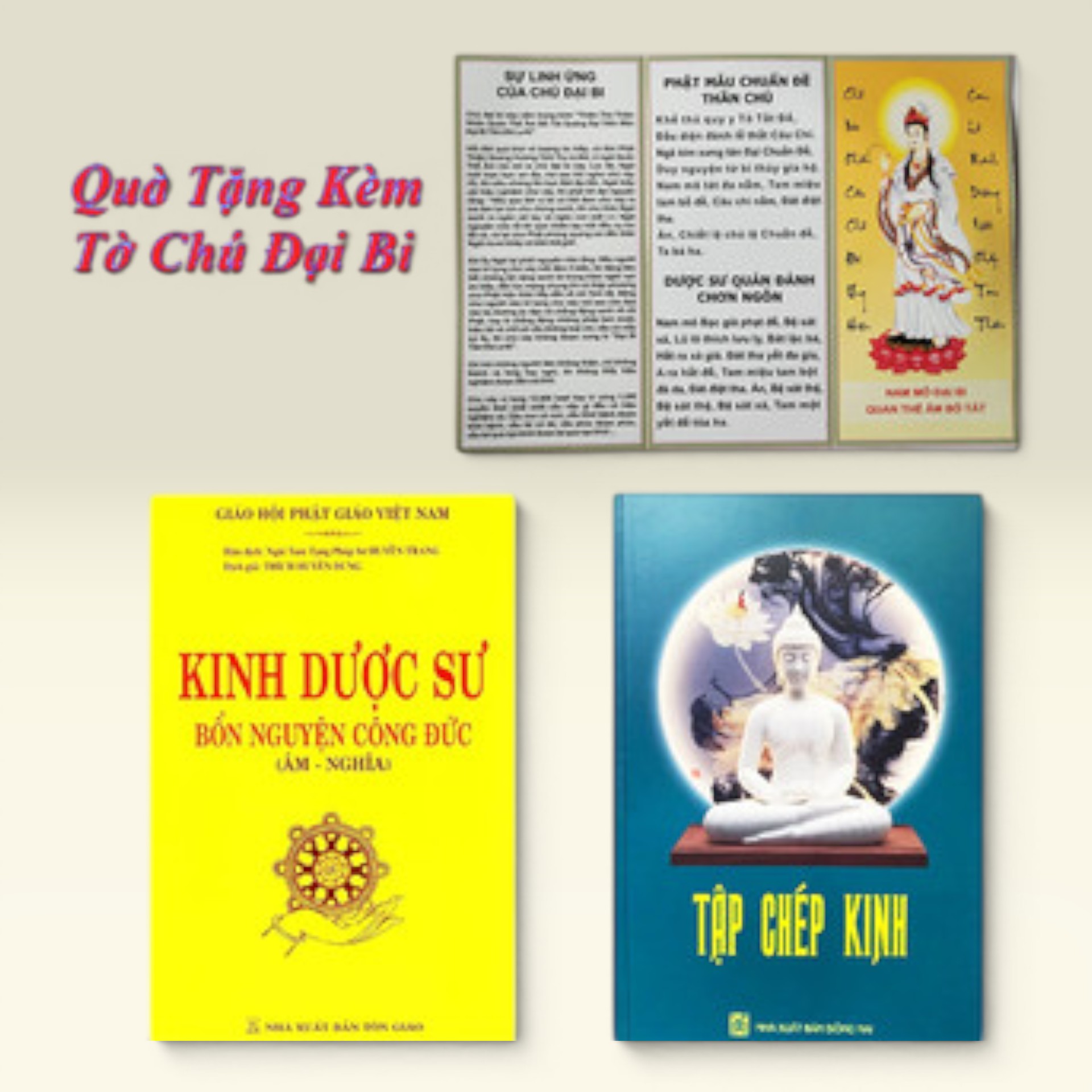 Sách Combo Kinh Dược Sư Bổn Nguyện Công Đức + TẬP Chép Kinh - Tặng Kèm Tờ Chú Đại Bi ( Bộ 2 Quyển ) - Vạn Kim Đại Cát