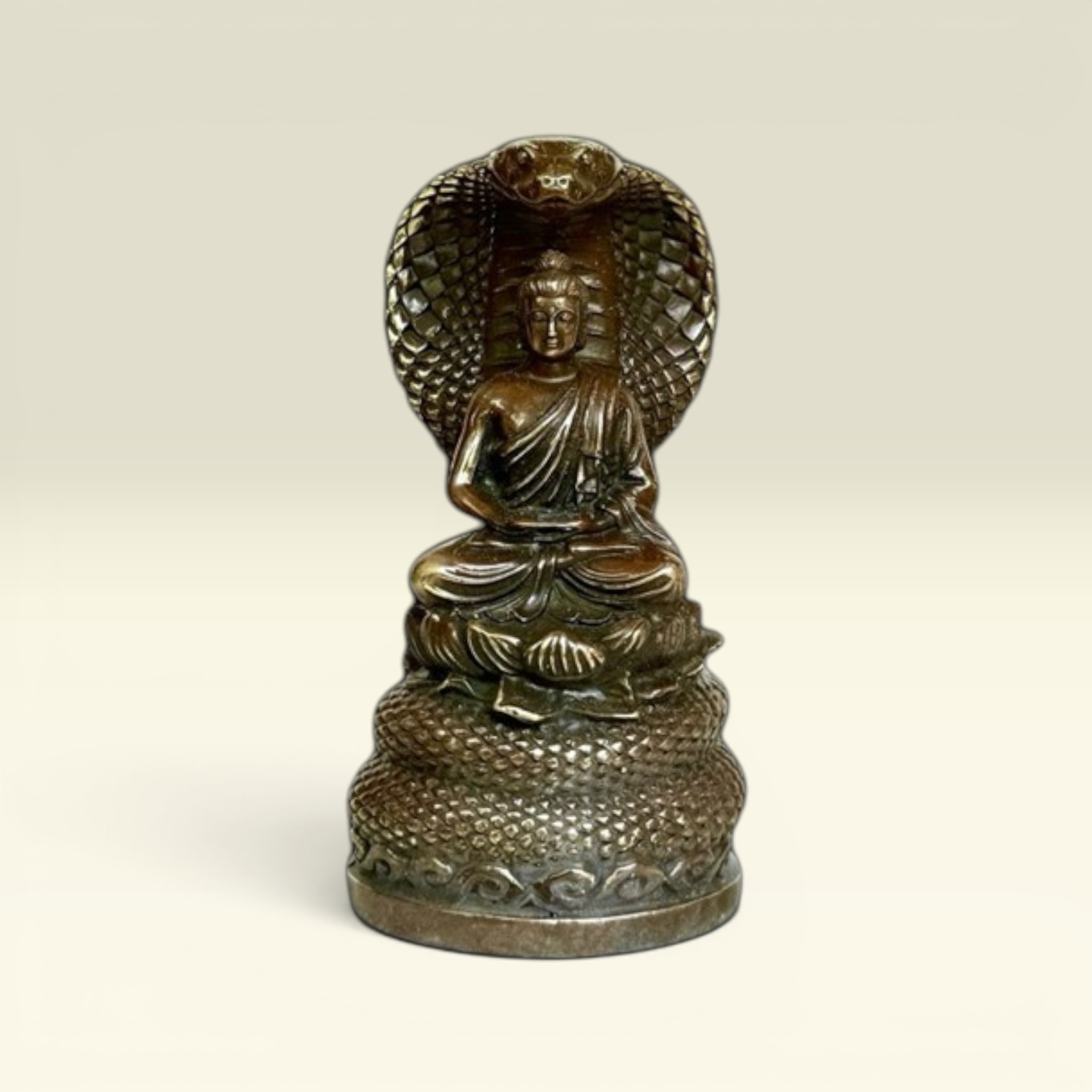 Tượng Phật Phật Thích Ca- Rắn NAGA Che Chở Phật- Tượng Đồng Phong Thuỷ Thờ Cúng - Vạn Kim Đại Cát