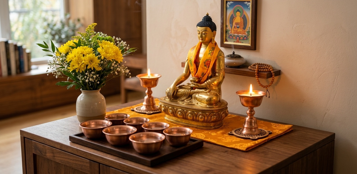 Cách Bài Trí Bàn Thờ Phật Tại Gia Trang Nghiêm Đúng Pháp Cho Cư Sĩ