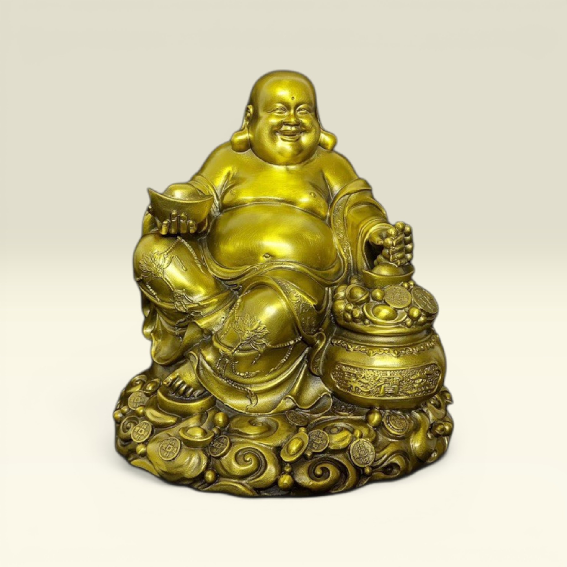 Tượng Phật Di Lạc Bằng Đồng Cao Cấp Cao 30cm - Vạn Kim Đại Cát
